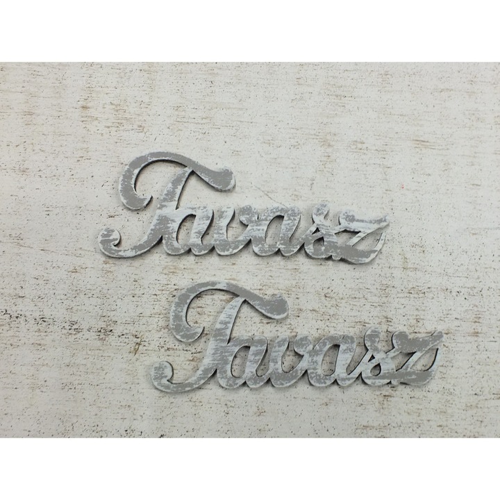 Fa "Tavasz" felirat szürke 2db/csomag – húsvéti és tavaszi dekorációhoz