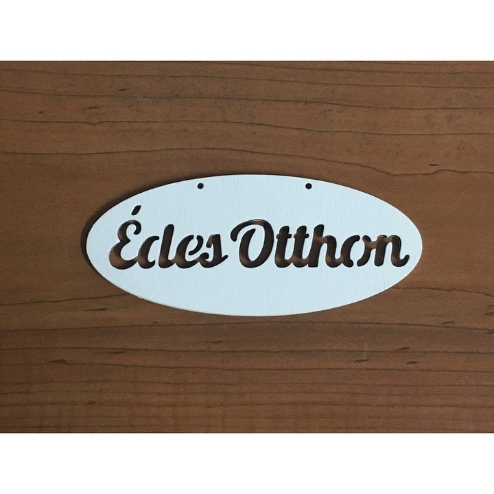 "Édes otthon" áttört ovál táblák fehér – koszorúhoz és asztaldíszhez