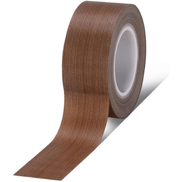 Banda de teflon din fibra de sticla acoperita cu PTFE pentru etansare prin sudura la -196℃ pana la +300℃ – Maro