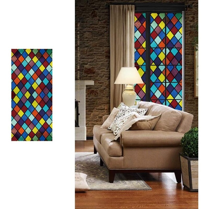 Homályos ablakfólia, 45x100cm, adatvédelem, PVC, újrafelhasználható