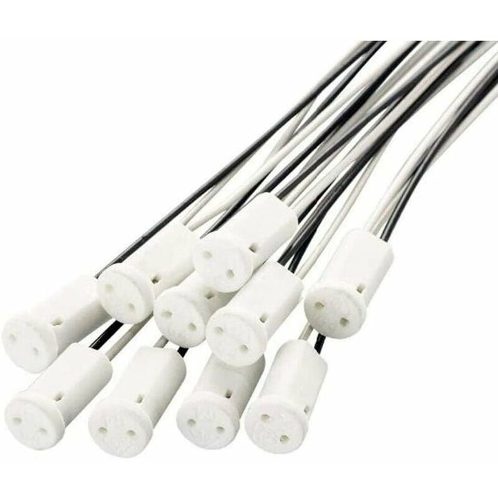 Pachet de 20 de socluri G4, 20 cm, baza G4, socluri din plastic de 12V, socluri halogen G4 pentru lampi cu cuart, lampi halogen, lampi LED