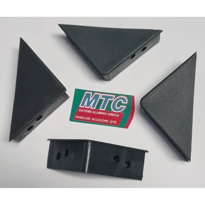 Set 4 Coltare Triunghi Plasa Tantari MTC - Gri, Rigidizare si intarire Colturi 90 Grade, Accesorii Plase Insecte