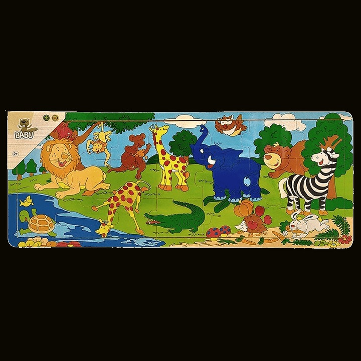 Дървен пъзел BABU ZOO 21 цветни части 44.5x17.8x0.8cm