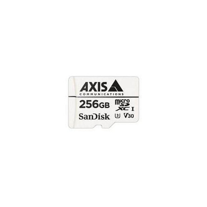 microSDXC memóriakártya Axis Communications Surveillance, Video Class V30, UHS-I U3, microSD-SD adapter mellékelve, Fehér, 256GB