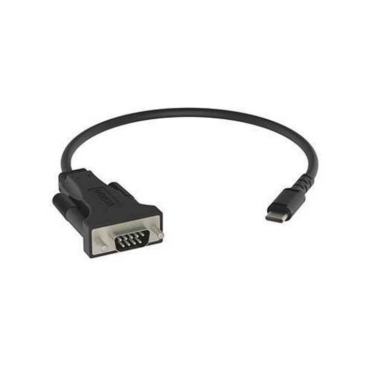 Vision USB-C – RS-232 soros adapter, USB-C (M) és DB-9 (M) csatlakozóval, professzionális telepítéshez, fekete