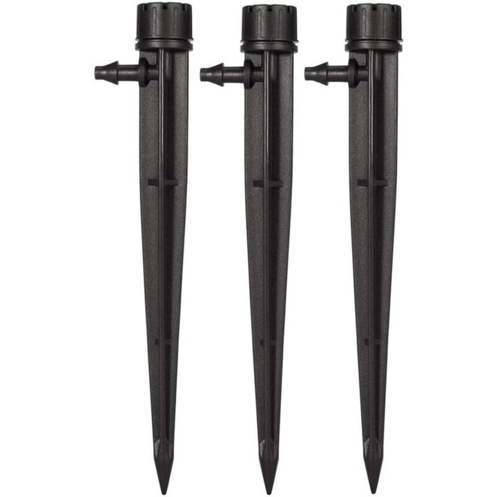 Set 50 picuratoare irigare 360 grade, reglabil, plastic UV, 13cm, pentru tub 4/7mm