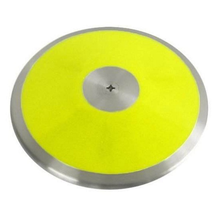 Sedco Training ABS diszkosz, atlétikai diszkosz, ABS-ből, krómozott él, sárga, 1,25 kg