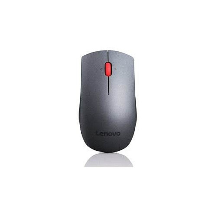 Mouse/soareca wireless Lenovo Professional, laser, 5 butoane, 2.4 GHz cu receptor USB, gri/rosu