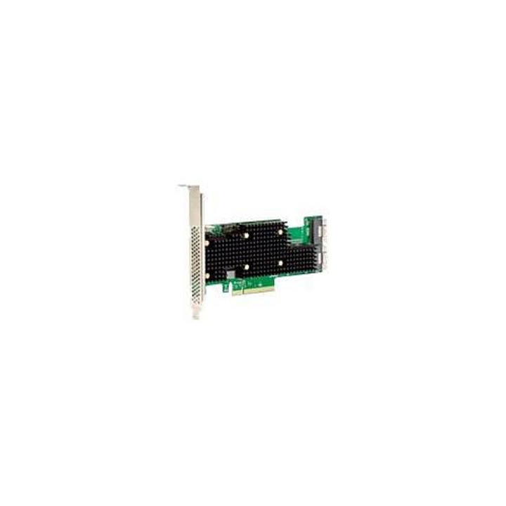 Broadcom HBA 9620-16i tárolóvezérlő, 16 csatornás, SATA 6Gb/s, SAS 24Gb/s, PCIe 4.0 x8, RAID 0/1/10 támogatás, Többszínű