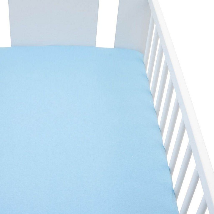 Cearceaf patut New Baby albastru 60x120cm bumbac