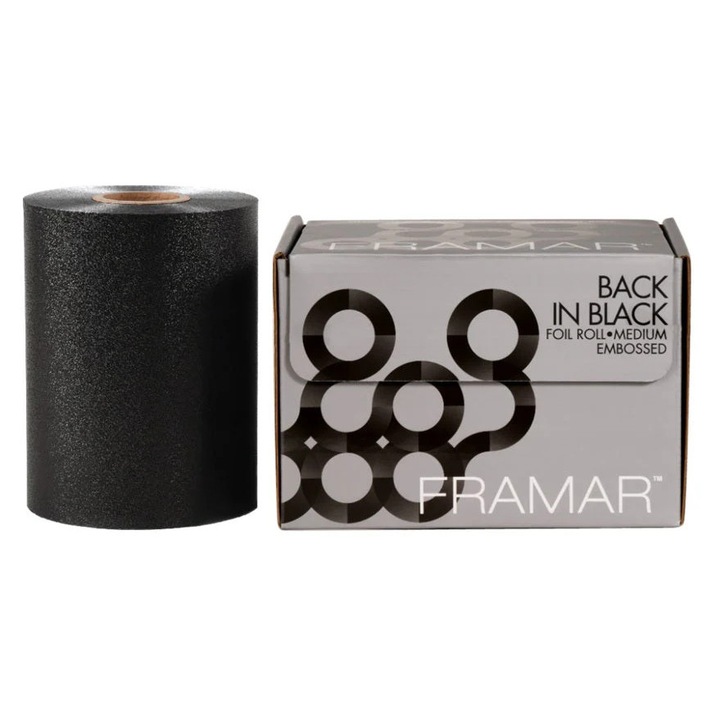 Framar Black – Rola Profesionala de Folie din Aluminiu pentru Suvite, 12, 7 cm x 97, 5 m
