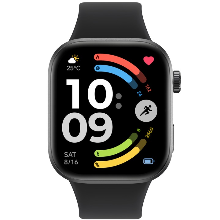 Smartwatch Xiaomi Redmi Watch 6 BHR08CIGL, Ecran AMOLED 2.07", Autonomie 24 zile, GPS, Bluetooth, 5 ATM Negru