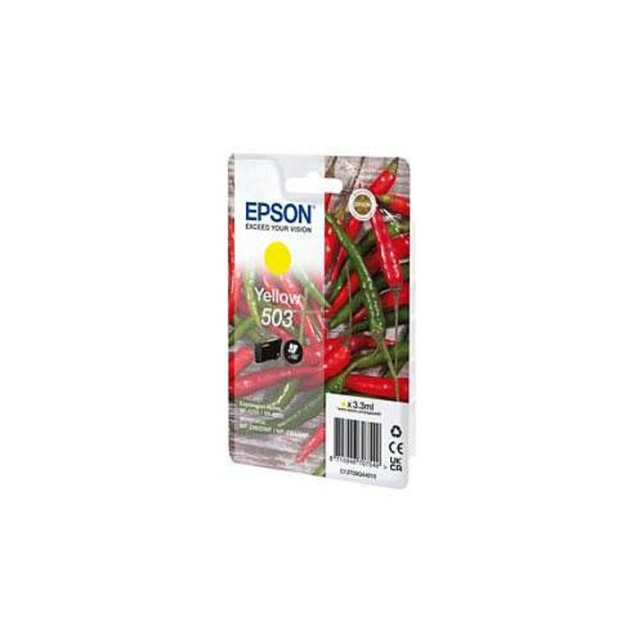 Epson 503 tintapatron, eredeti, RF/akusztikus riasztóval ellátott buborékcsomagolás, kompatibilis Expression Home XP-5200/XP-5205, WorkForce WF-2960DWF/WF-2965DWF, sárga, 3.3 ml
