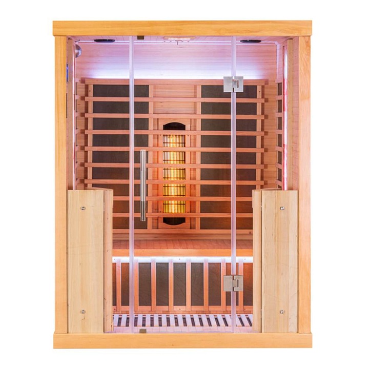 Infrasauna Belatrix Vista 3 Exclusive, 3 locuri, Hemlock, 150x115x190cm, multicolor