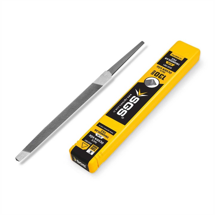 Pila triunghiulara SLIM (subtire) 5” / 130 mm, set 12 buc, SGS