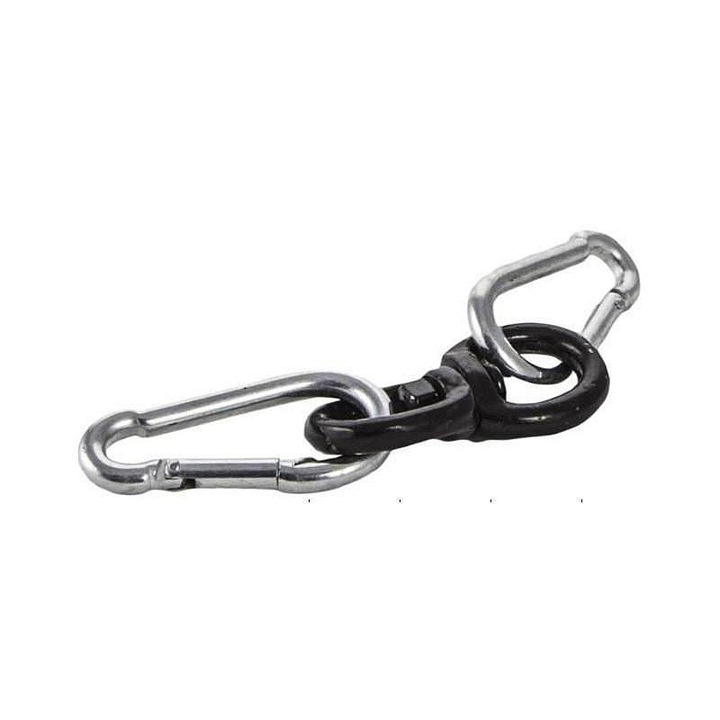 Harlig forgó boxzsákhoz BRUTE BT0007140, robusztus acél, forgó mechanizmussal és dupla karabinerrel, fekete/ezüst, 35 kg kapacitás