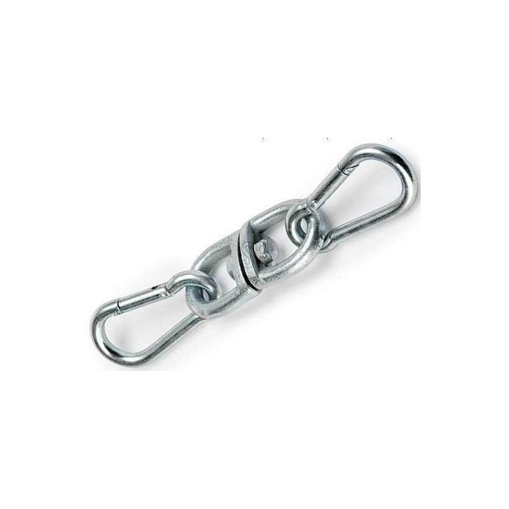BRUTE BT0007150 forgó kampó boxzsák felfüggesztéséhez, robusztus acél, 2 karabinerrel, ezüst, 45 kg teherbírás