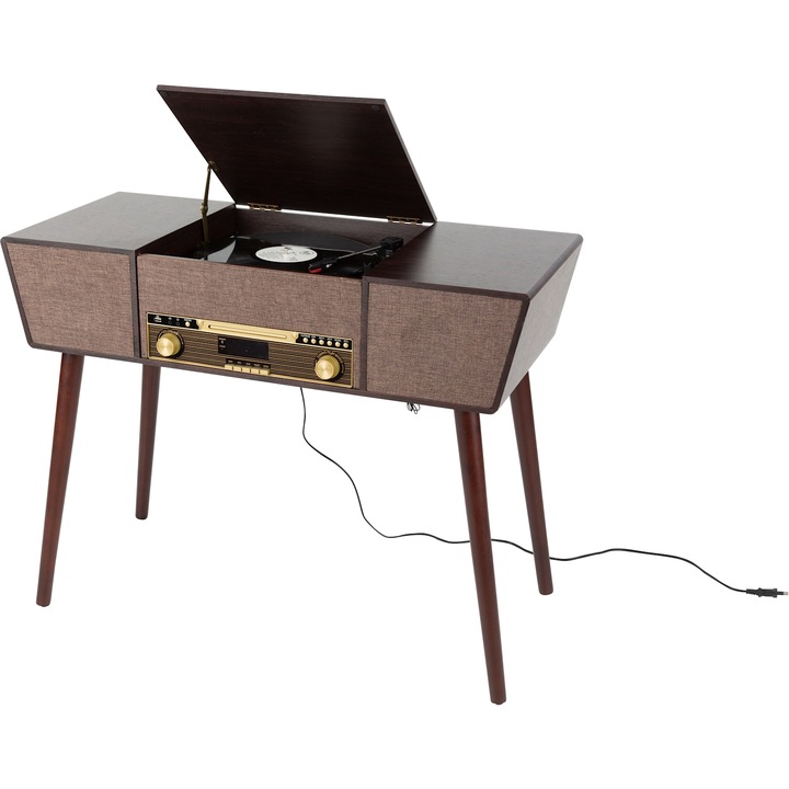 Gramofon Retro Auna Belle Epoque 1912, Bluetooth, CD, DAB+/FM, maro, 87, 5x67, 5x39cm