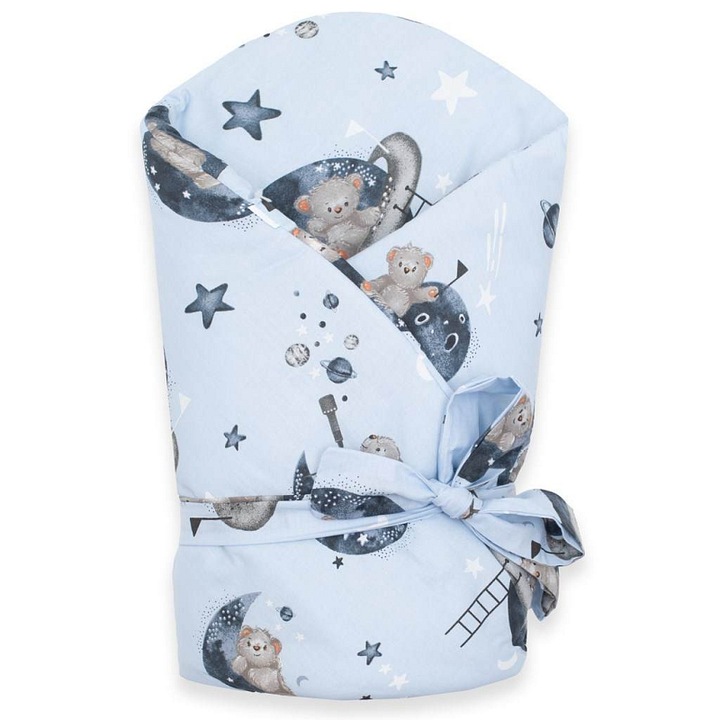 Sac de dormit bebelusi New Baby Teddy bear albastru 80x80cm