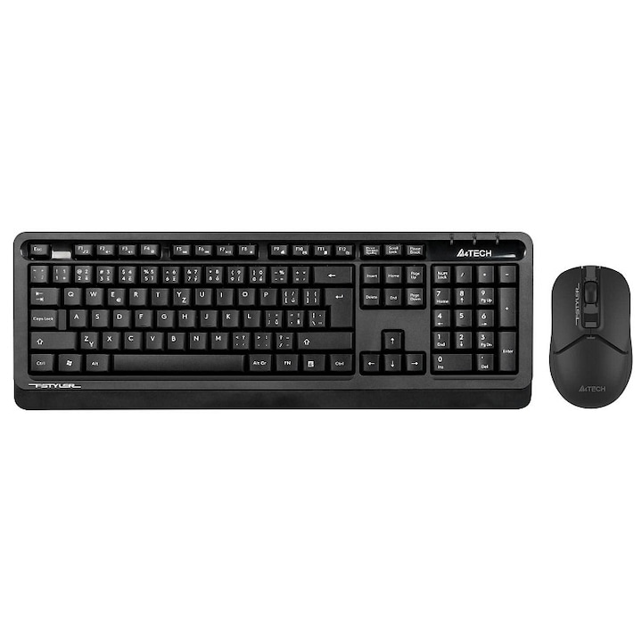 Set tastatura si mouse wireless A4Tech FG1012S, negru, 456x156x24mm, 108x64x35mm