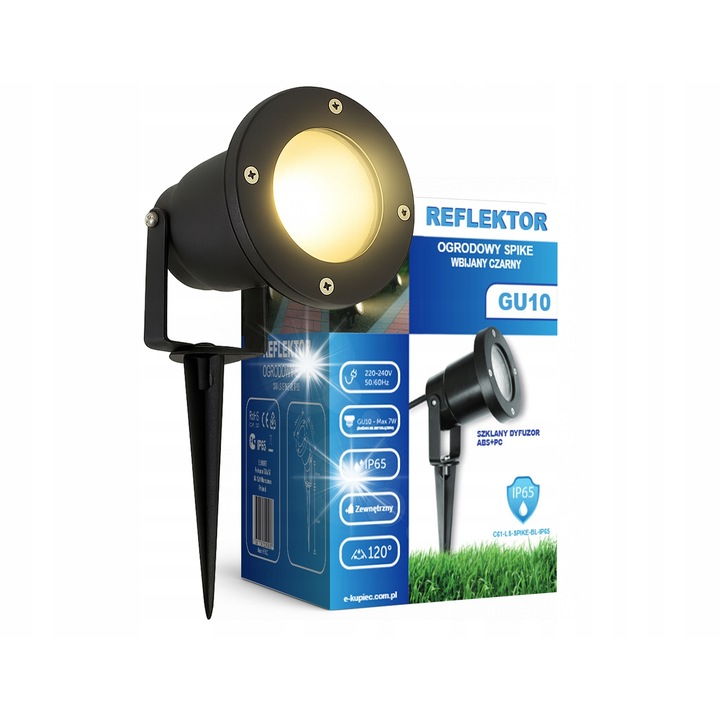 2 db Ledsystems Spike kerti spotlámpa készlet, leszúrható rögzítés, IP65, GU10 foglalathoz, fekete
