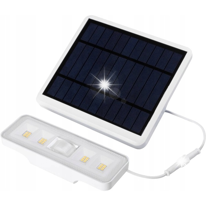 Ledsystems Sylvia LED szolár projektor, 1000 lm, 4000K, 120°-os PIR érzékelővel és 2000 mAh akkumulátorral, fehér