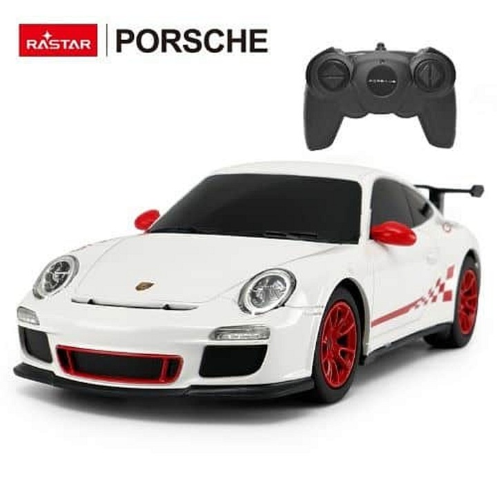 Távirányítós autó / R/C EPEE Porsche GT3 RS, 1:24 méretarányú, részletes, felfüggesztéssel, fehér/piros, 1 db