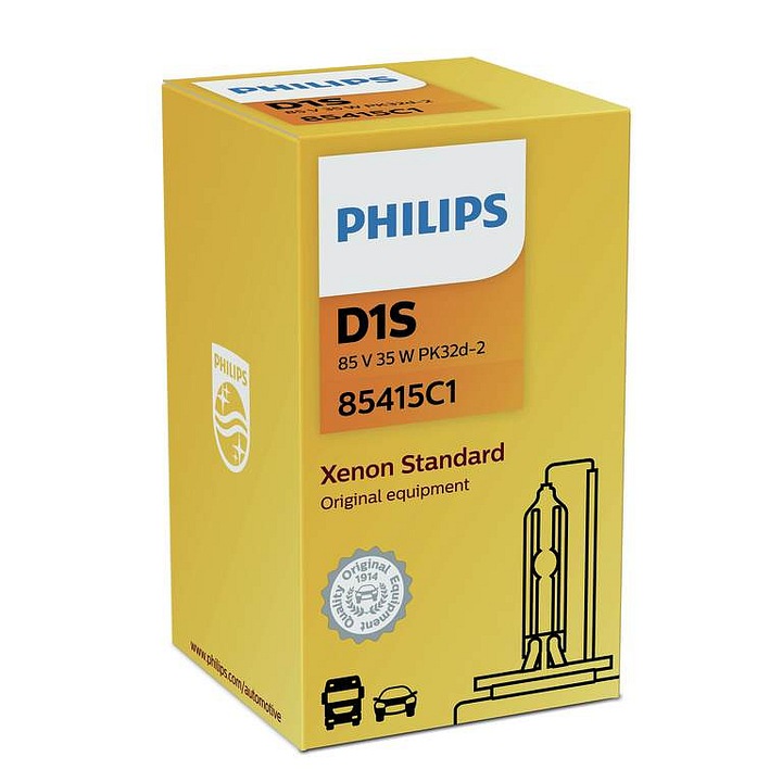 Ксенонова крушка / ксенонова лампа Philips 85415C1 D1S, ксенон HID, 35W 85V, цокъл PK32d-2, бяла, 1 бр