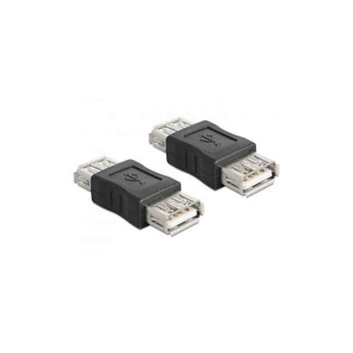 Adaptor USB-A Delock negru, mama-mama, compact