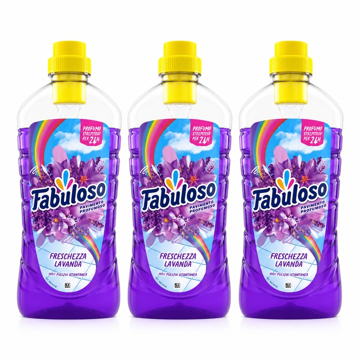 Set 3 x Fabuloso Freschezza Lavanda, detergent parfumat pentru pardoseli, 950 ml