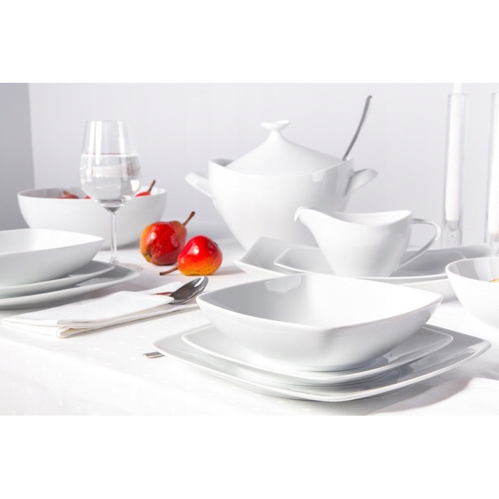 Set vesela portelan MariaPaula Moderna alb 24 piese 25x20.5x18.5cm