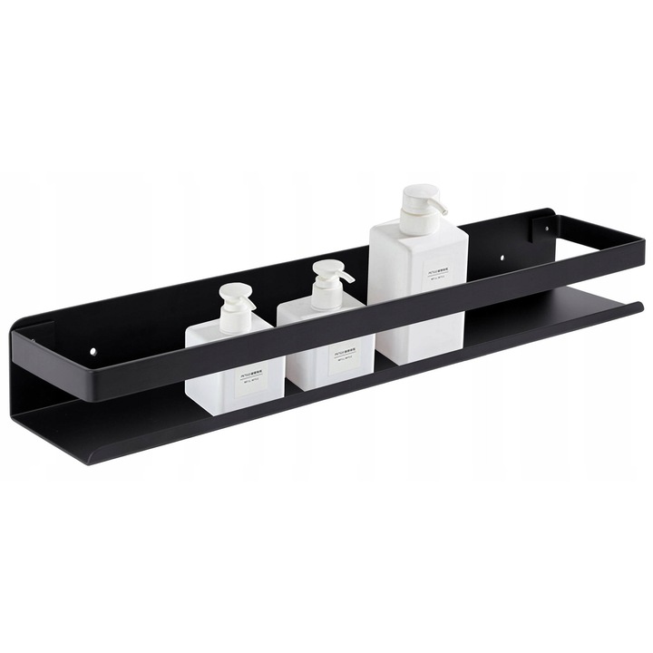Raft baie Gockowiak Megara 40x10x6cm fekete alumínium