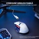 Безжична геймърска мишка, ергономична, QOVA®, трирежименa свързаност Bluetooth 5.0 + 2.4G + USB-C с кабел, 10000 DPI, RGB светлини, 6 програмируеми бутона, презареждаема батерия, ергономична, напълно програмируема, съвместима с PC/лаптоп/Mac