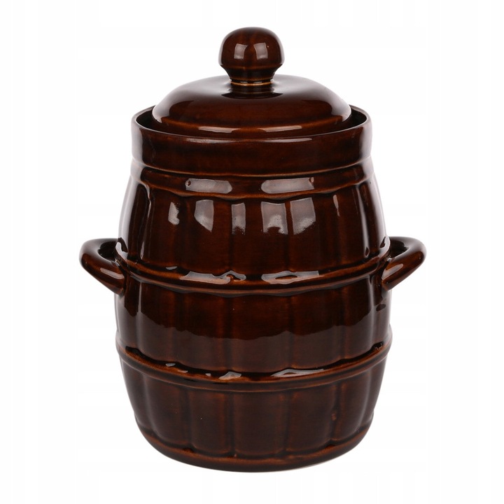 Керамично буре Krystynka 3,2L кафяво 27x23cm за туршия