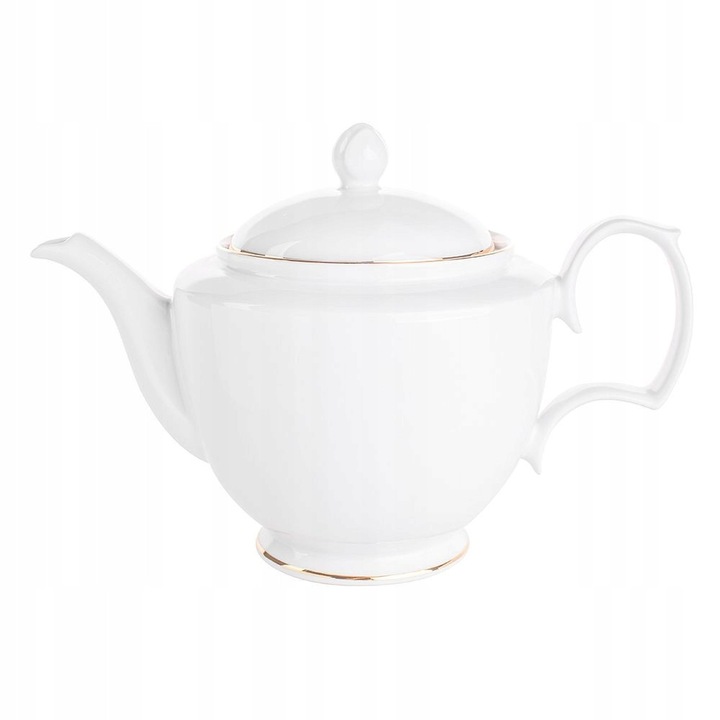MariaPaula Zlota Linia porcelán teáskanna, 1.2l, fehér arany, 19x16cm