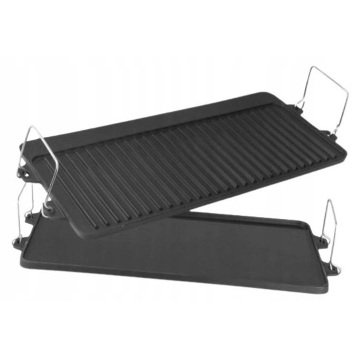 Krisberg kétoldalas öntöttvas grilllap 52x25cm fekete