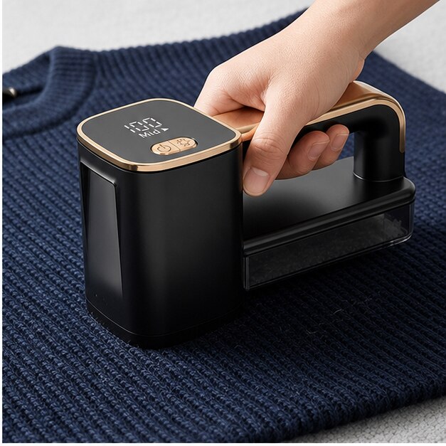 Aparat Electric pentru Indepartat Scame, pentru Haine, Canapele si Tapiterii, LCD + LED, 3 Trepte Viteza, USB-C, Negru