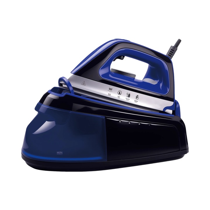 Fier de calcat cu abur, 2400 W fier de calcat de mana/steamer pentru haine, Talpa ceramica, Mini portabil, Pentru haine, Alb