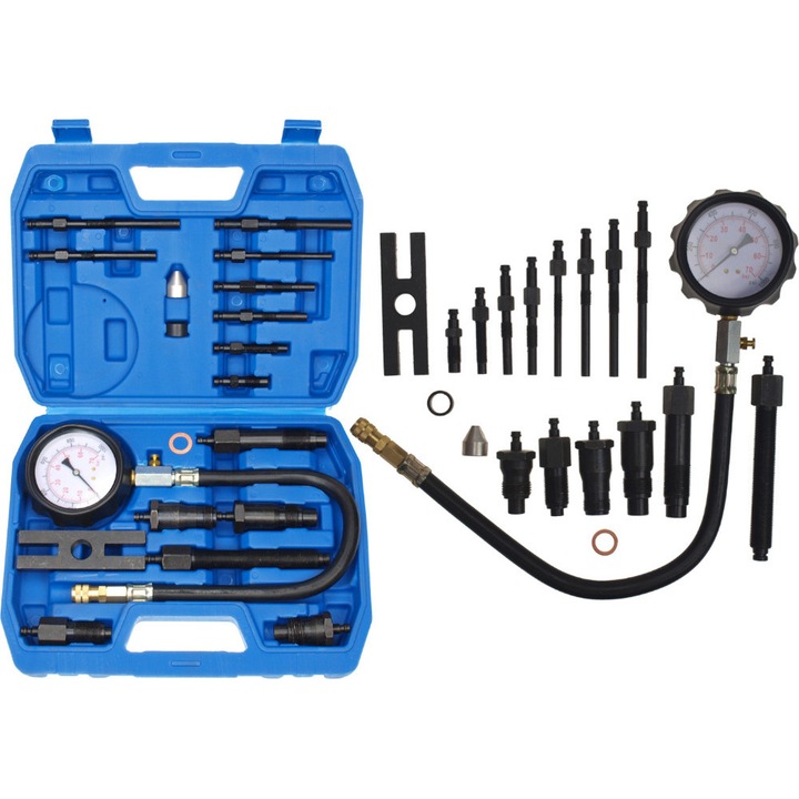 Tester compresie diesel Carmax set 0-70 bar manometru multicolor