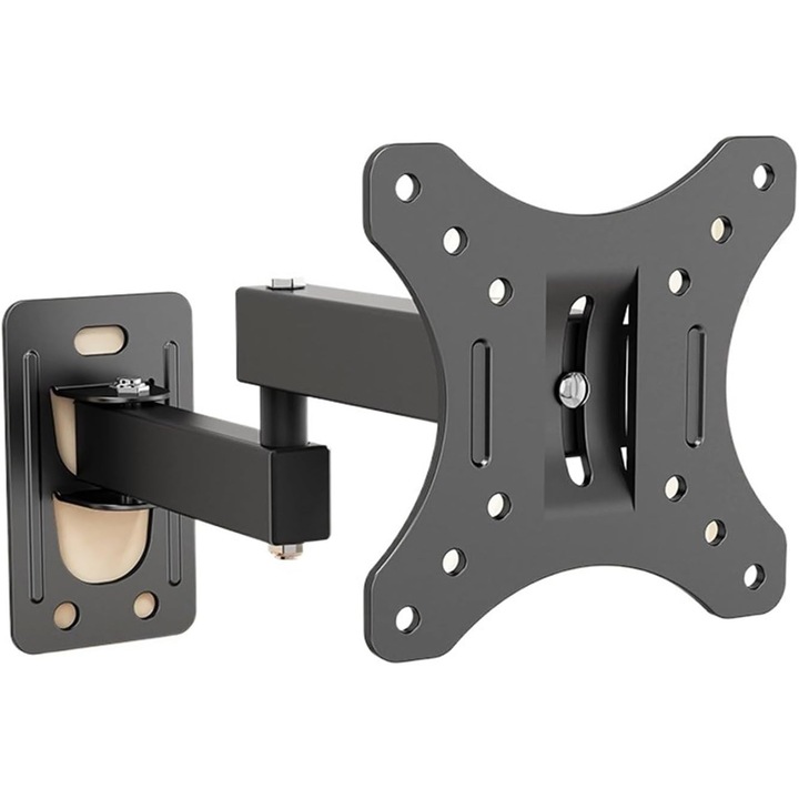 Suport TV de colt cu miscare completa, suport de perete pentru televizoare de 10-32 inch, pivotant, inclinabil si reglabil, suport TV universal, gauri de montare 100 x 100 mm