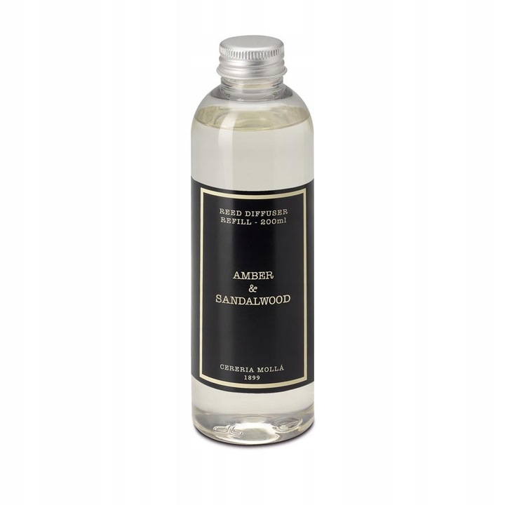 Cereria Molla Amber Sandalwood diffúzor utántöltő 200ml átlátszó 4,6x16,6cm