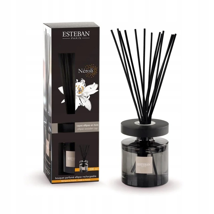 Esteban Neroli illatdiffúzor, fekete, 26x8cm, 200ml