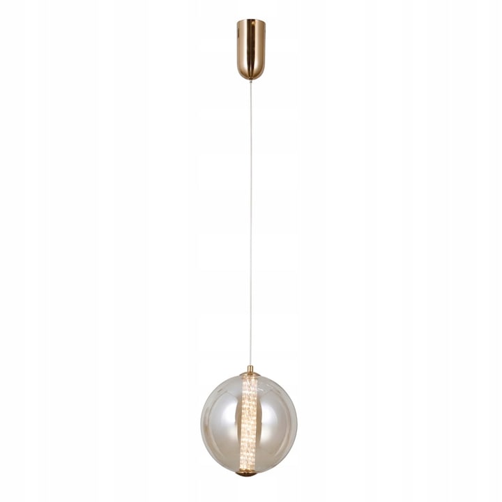 Italux Butero LED függőlámpa, arany, borostyán, 20x20x120cm