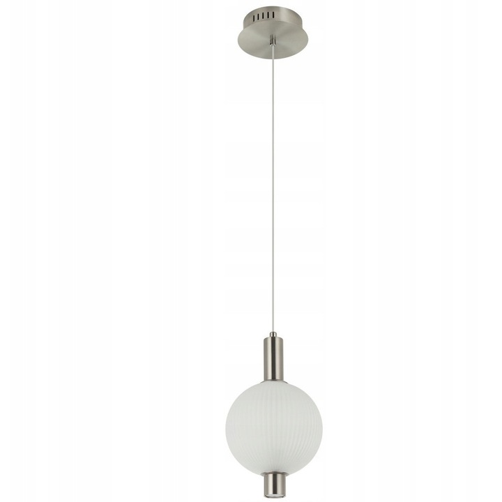 Italux Lenti LED függőlámpa, fehér-ezüst, 15x15x133cm, modern