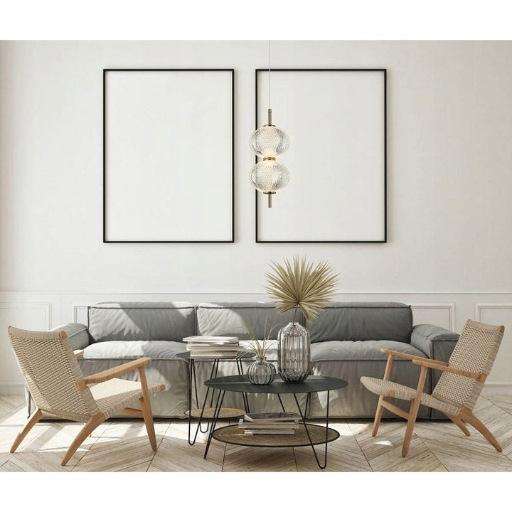 Italux Lazie LED függőlámpa 15x15x40cm arany átlátszó