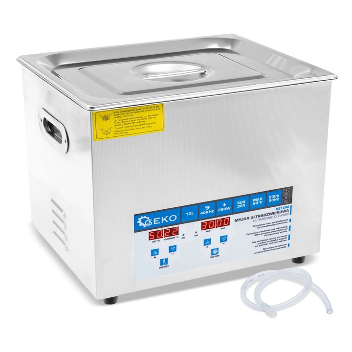 Ultrahangos tisztító, 250 W, kapacitás 10 liter, Geko G81292