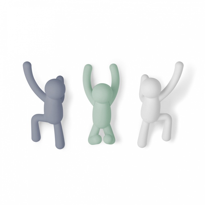 Cuier de perete Umbra Buddy colorat, plastic, 17x8cm