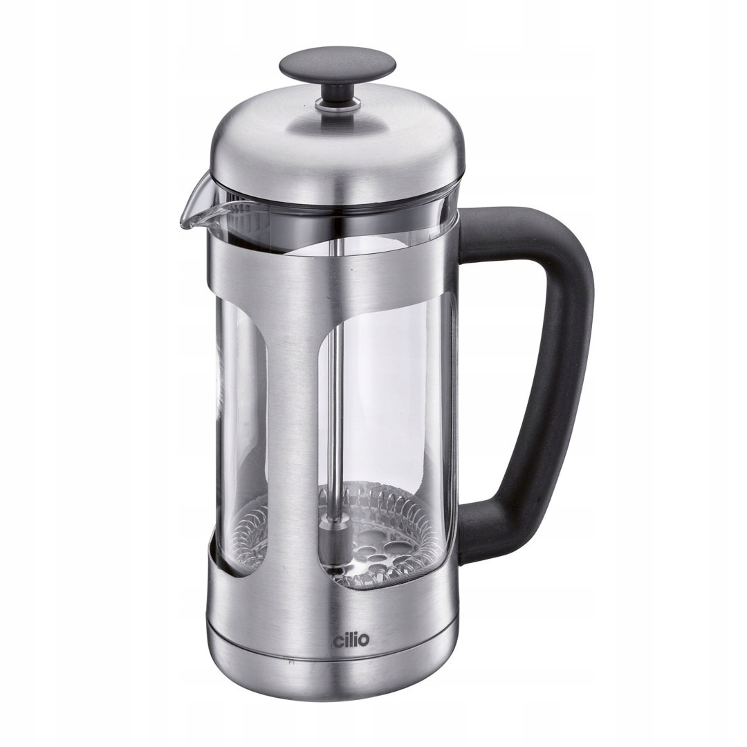 Cafetiera French Press Cilio, 0.35L, argintiu transparent, 7x17cm