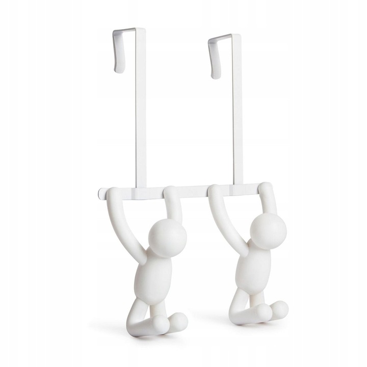 Cuier dublu Umbra Buddy, alb, 21.5x14.5x7cm
