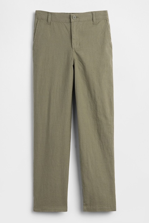 GAP, Pantaloni din amestec de in cu buzunare, Verde pal